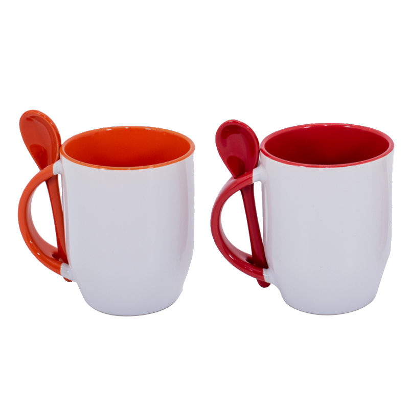 Tazón Fondo Color con Cuchara Premium - MODELO "11 OZ."
