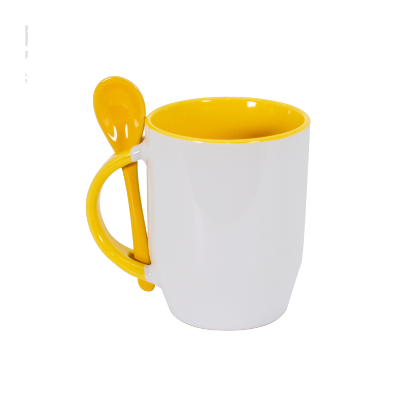 Tazón Fondo Color con Cuchara Premium - MODELO "11 OZ."