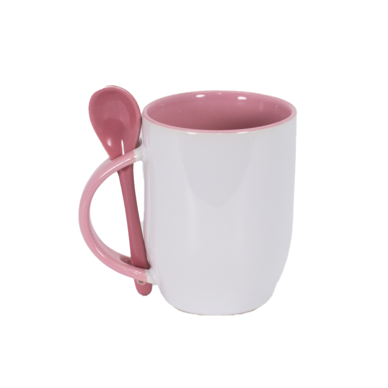 Tazón Fondo Color con Cuchara Premium - MODELO "11 OZ."