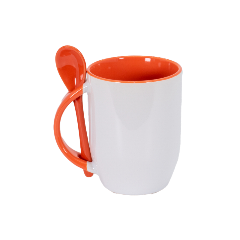 Tazón Fondo Color con Cuchara Premium - MODELO "11 OZ."